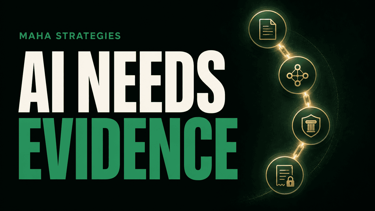Maha Strategies: the evidence layer for autonomous systems